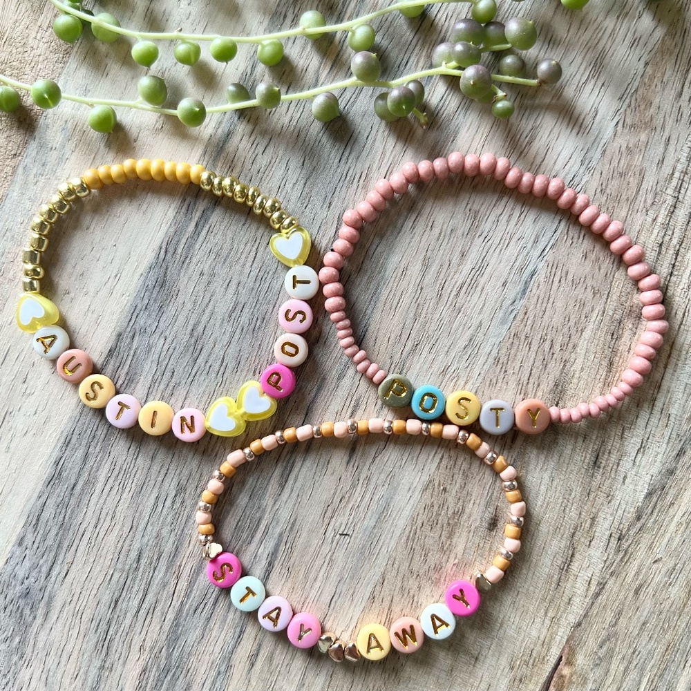 3 Post Malone Beaded Bracelets | Seed Beads | Elastic Stretch Fit | Unisex